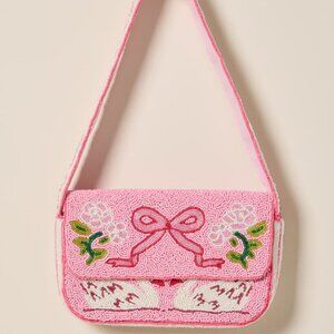 Viral Beaded Shoulder Bag Pink Multi Swan Theme NWT